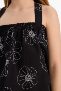 DeFacto Floral Sleeveless Linen Blouse Girls' - Image 4