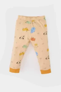 DeFacto Pajama Set Patterned Long Sleeve Combed Cotton Top with Elastic Waist Long Bottom for Baby Boy - Image 4
