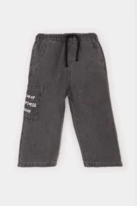 DeFacto Elastic Waist Pocket Printed Jean Trousers for Baby Boy - Image 3