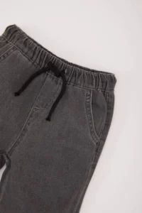 DeFacto Elastic Waist Pocket Printed Jean Trousers for Baby Boy - Image 4