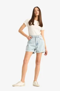DeFacto Mom Fit High Waist Jeans Shorts