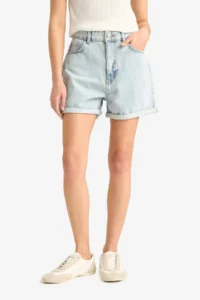 DeFacto Mom Fit High Waist Jeans Shorts - Image 5