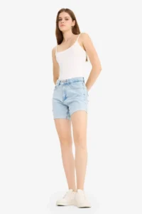 DeFacto 100% Cotton Boyfriend High Waist Washed Jean Shorts - Image 2