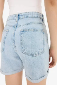 DeFacto 100% Cotton Boyfriend High Waist Washed Jean Shorts - Image 6