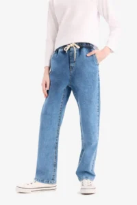 DeFacto Straight Fit Elastic Banded Leg Jean Trousers Boy - Image 4
