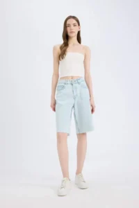DeFacto Regular Waist Jeans Bermuda Shorts
