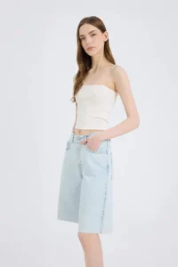 DeFacto Regular Waist Jeans Bermuda Shorts - Image 4