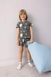 DeFacto 100% Cotton Patterned Elastic Waist Pajama Set for Baby Boy