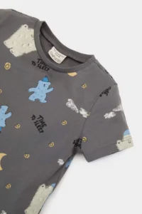 DeFacto 100% Cotton Patterned Elastic Waist Pajama Set for Baby Boy - Image 5