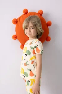 DeFacto Baby Boy Pajama Set Fruit Patterned Short Sleeve Combed Cotton Top Shorts - Image 2