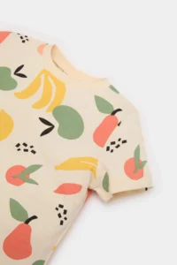DeFacto Baby Boy Pajama Set Fruit Patterned Short Sleeve Combed Cotton Top Shorts - Image 5