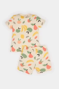 DeFacto Baby Boy Pajama Set Fruit Patterned Short Sleeve Combed Cotton Top Shorts - Image 6