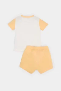 DeFacto Baby Boy Pajama Set Printed Short Sleeve Combed Cotton Top with Elastic Waist Shorts - Image 5