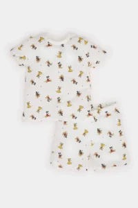 DeFacto 100% Cotton Disney Mickey & Minnie Elastic Waist Pajama Set for Baby Boy