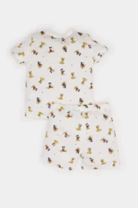 DeFacto 100% Cotton Disney Mickey & Minnie Elastic Waist Pajama Set for Baby Boy - Image 4