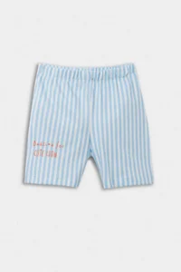 DeFacto Baby Boy Pajama Set Striped Lion Printed Short Sleeve Combed Cotton Top with Elastic Waist Shorts - Image 5