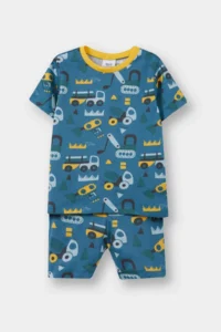 DeFacto 100% Cotton Vehicle Printed Elastic Waist 4-Piece Pajama Set for Baby Boy - Image 6