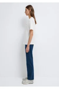 Mavi Logo Printed Ecru Women T-Shirt m1613407-70057 - Image 5