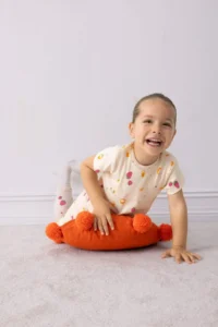 DeFacto Pajama Set Fruit Printed Ribbed Camisole Short Sleeve Top with Elastic Waist Long Bottom for Baby Girl E1544A5
