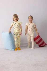 DeFacto Pajama Set Fruit Printed Ribbed Camisole Short Sleeve Top with Elastic Waist Long Bottom for Baby Girl E1544A5 - Image 2