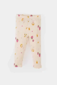 DeFacto Pajama Set Fruit Printed Ribbed Camisole Short Sleeve Top with Elastic Waist Long Bottom for Baby Girl E1544A5 - Image 4