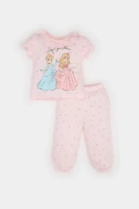 DeFacto 100% Cotton Disney Princess Pajamas Set for Baby Girl