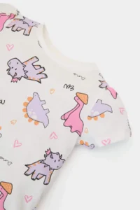 DeFacto 100% Cotton Dinosaur Printed Pajama Set Baby Girl - Image 5