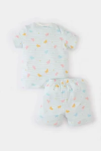 DeFacto 100% Cotton Butterfly Patterned Elastic Waist Pajama Set for Baby Girl - Image 4