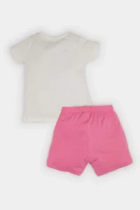 DeFacto 100% Cotton Fruit Patterned Elastic Waist 4-Piece Pajama Set for Baby Girl - Image 5