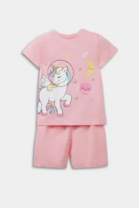 DeFacto 100% Cotton Unicorn Printed Pajama Set Baby Girl