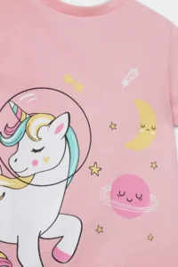 DeFacto 100% Cotton Unicorn Printed Pajama Set Baby Girl - Image 3