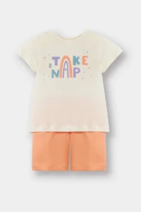 DeFacto 100% Cotton Star Patterned Elastic Waist 4-Piece Pajama Set for Baby Girl - Image 3