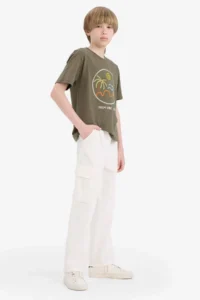 DeFacto Wide Leg Standard Ankle Gabardine Trousers Boy