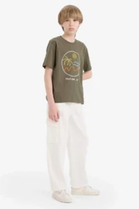 DeFacto Wide Leg Standard Ankle Gabardine Trousers Boy - Image 2