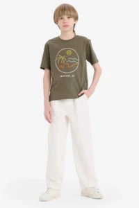 DeFacto Wide Leg Standard Ankle Gabardine Trousers Boy - Image 3