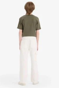DeFacto Wide Leg Standard Ankle Gabardine Trousers Boy - Image 6