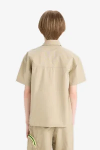 DeFacto Oversize Wide Fit Polo Collar Parachute Short Sleeve Shirt Boy - Image 6
