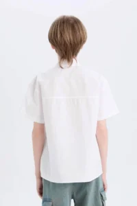 DeFacto Oversize Wide Fit Polo Collar Parachute Short Sleeve Shirt Boy - Image 4