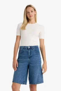 DeFacto High Waist Jeans Blue Women Capri E1615AX/NM28 - Image 4