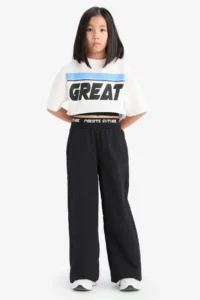 DeFacto Wide Leg Wide Leg Cotton Trousers Girl