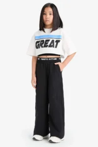 DeFacto Wide Leg Wide Leg Cotton Trousers Girl - Image 2
