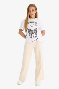 DeFacto Girl's Elastic Waist Wide Leg Sweatpants - Image 3