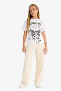 DeFacto Girl's Elastic Waist Wide Leg Sweatpants - Image 4