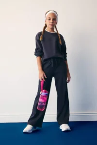 DeFacto Girl's Elastic Waist Wide Leg Sweatpants