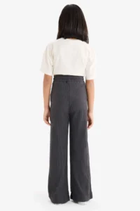 DeFacto Elastic Waist Ribbed Wide Leg Trousers Girl Child - Image 6