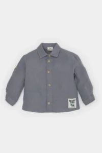 DeFacto Woven Labeled Muslin Long Sleeve Shirt Baby Boy