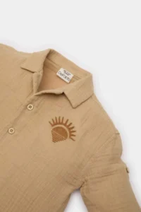 DeFacto Embroidered Muslin Long Sleeve Shirt for Baby Boy - Image 2