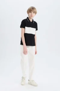 DeFacto Carrot Fit Carrot Cut Standard Leg Gabardine Trousers Boy - Image 2