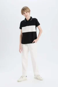 DeFacto Carrot Fit Carrot Cut Standard Leg Gabardine Trousers Boy - Image 4