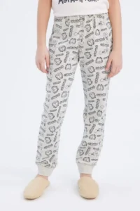 DeFacto Garfield Pajama Set Short Sleeve Top with Elastic Waist Long Bottom Girl Child - Image 4